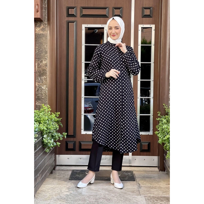 Moda Çizgi Desenli Tunik