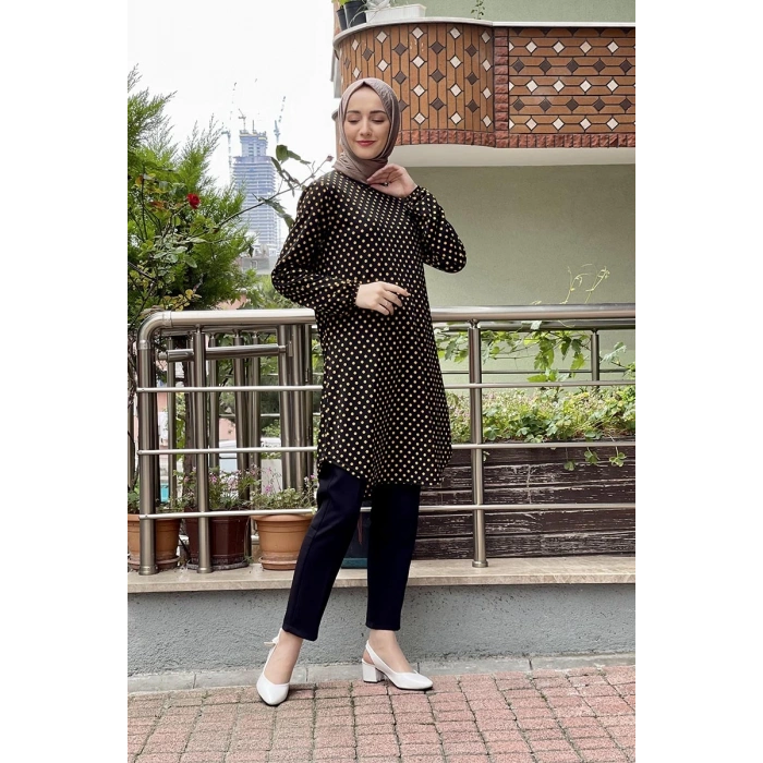 Moda Çizgi Desenli Tunik