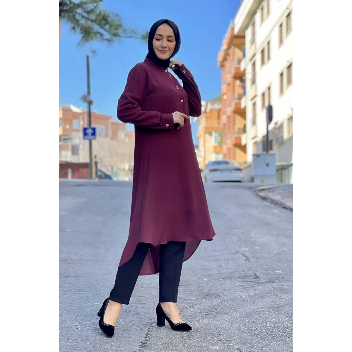 Moda Çizgi Desenli Tunik