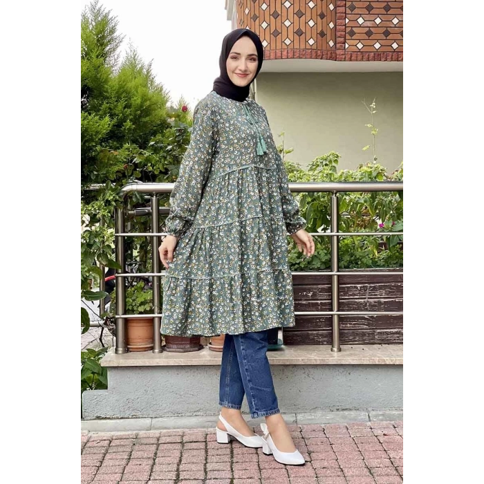 Moda Çizgi Desenli Tunik