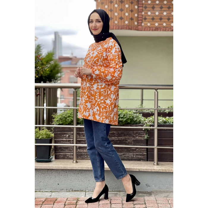 Moda Çizgi Desenli Tunik