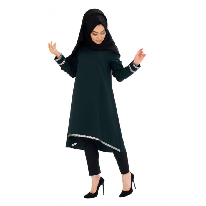 Moda Çizgi Desenli Tunik