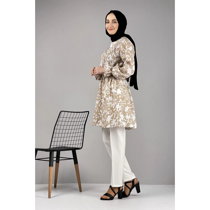 Moda Çizgi Desenli Tunik