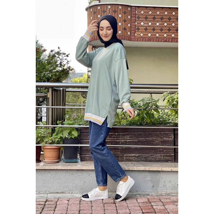 Moda Çizgi Desenli Tunik