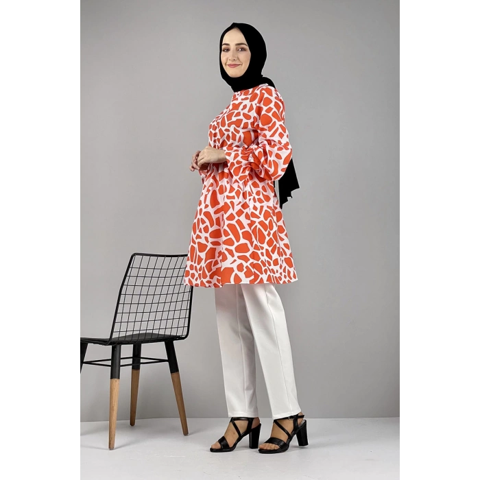 Moda Çizgi Desenli Tunik