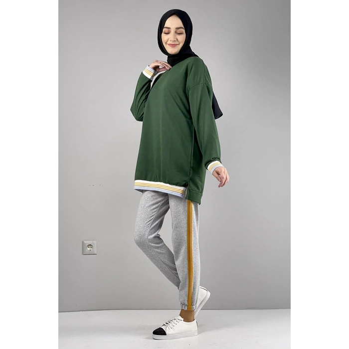 Moda Çizgi Desenli Tunik