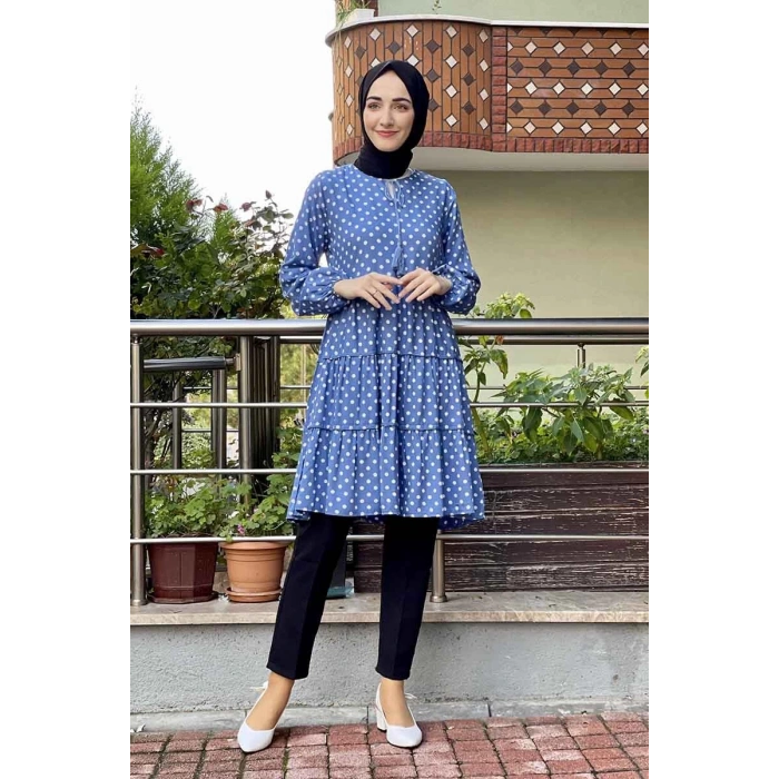 Moda Çizgi Desenli Tunik