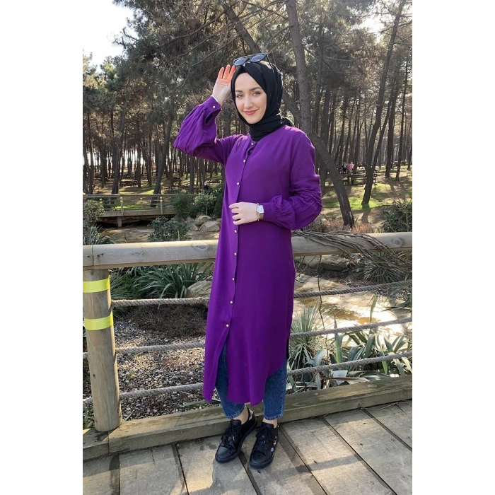 Moda Çizgi Desenli Tunik