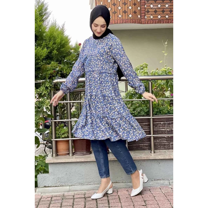 Moda Çizgi Desenli Tunik