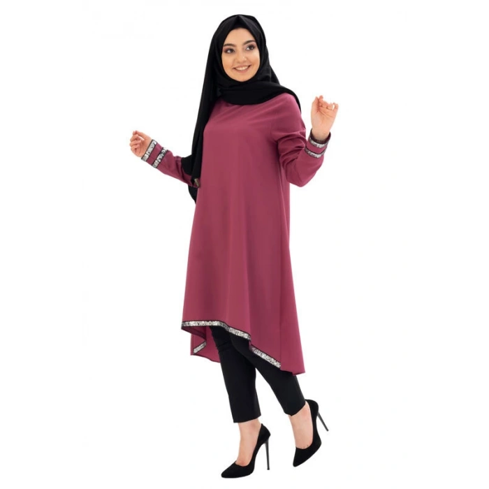 Moda Çizgi Desenli Tunik