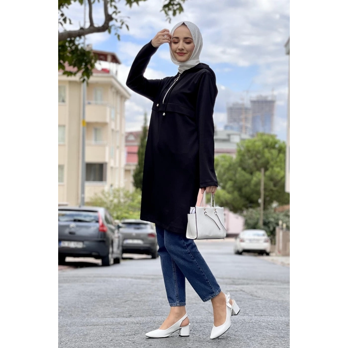 Moda Çizgi Desenli Tunik