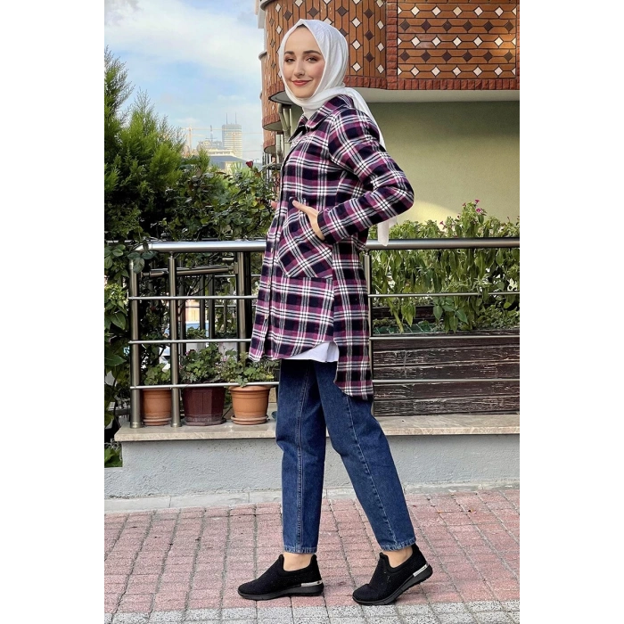 Moda Çizgi Desenli Tunik