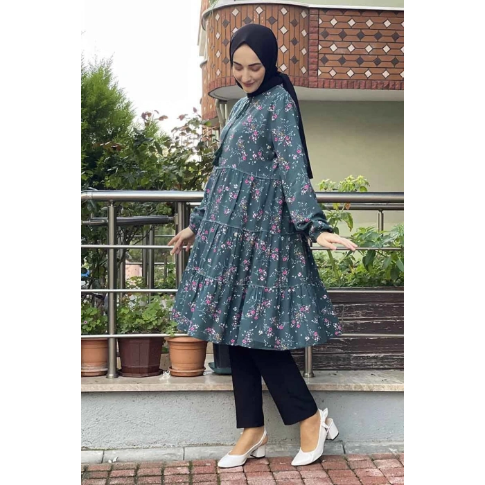 Moda Çizgi Desenli Tunik