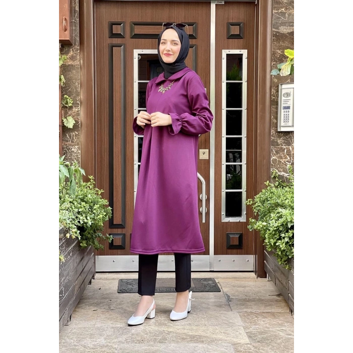 Moda Çizgi Desenli Tunik