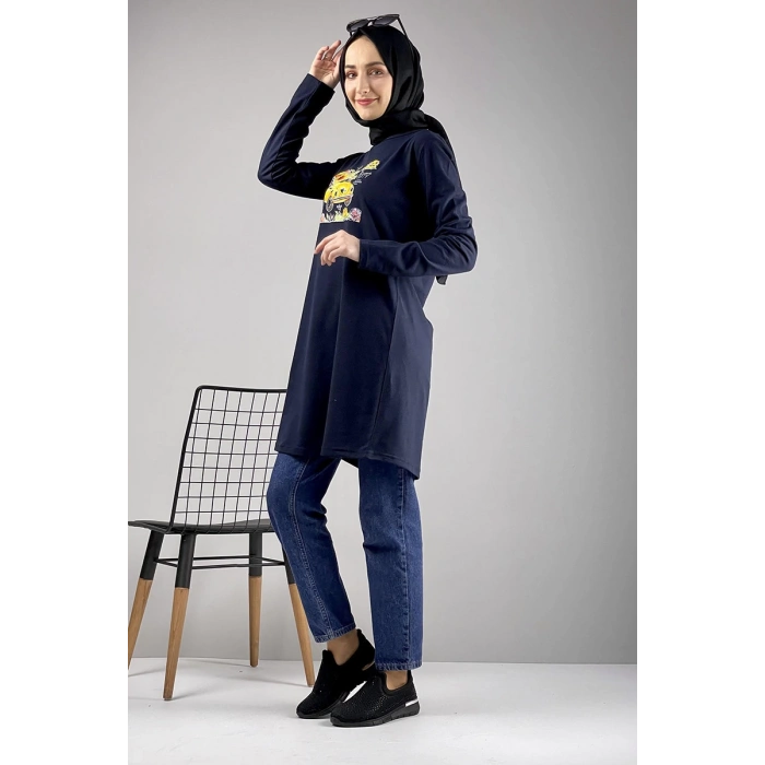 Moda Çizgi Desenli Tunik