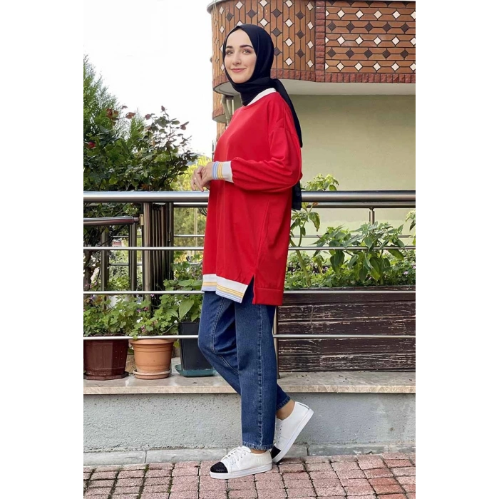 Moda Çizgi Desenli Tunik