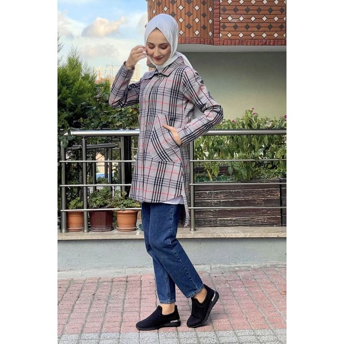 Moda Çizgi Desenli Tunik