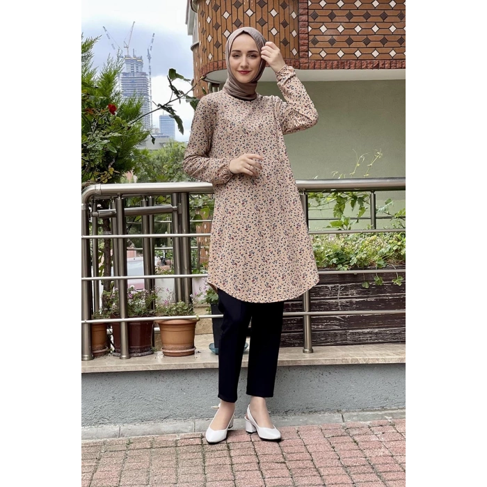 Moda Çizgi Desenli Tunik