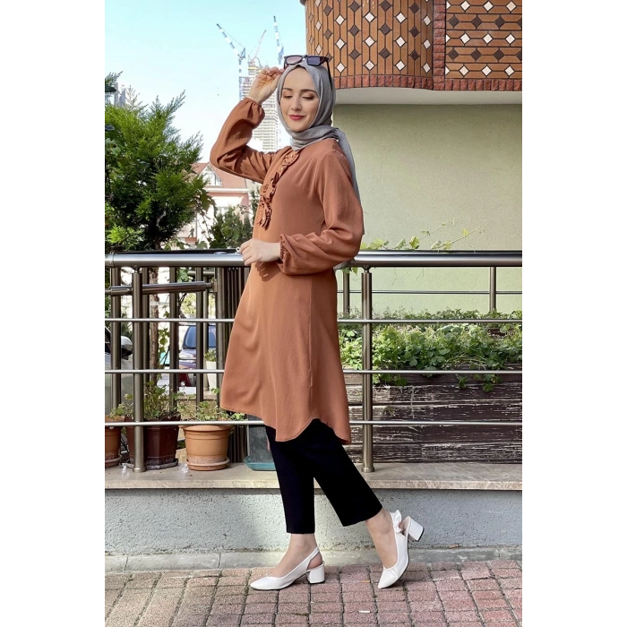 Moda Çizgi Desenli Tunik