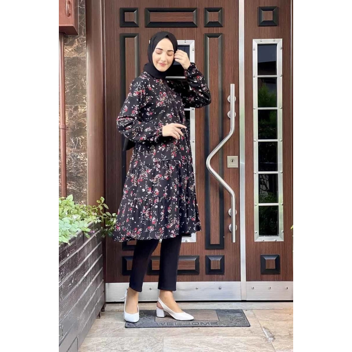 Moda Çizgi Desenli Tunik