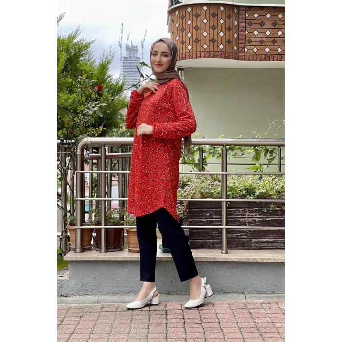 Moda Çizgi Desenli Tunik