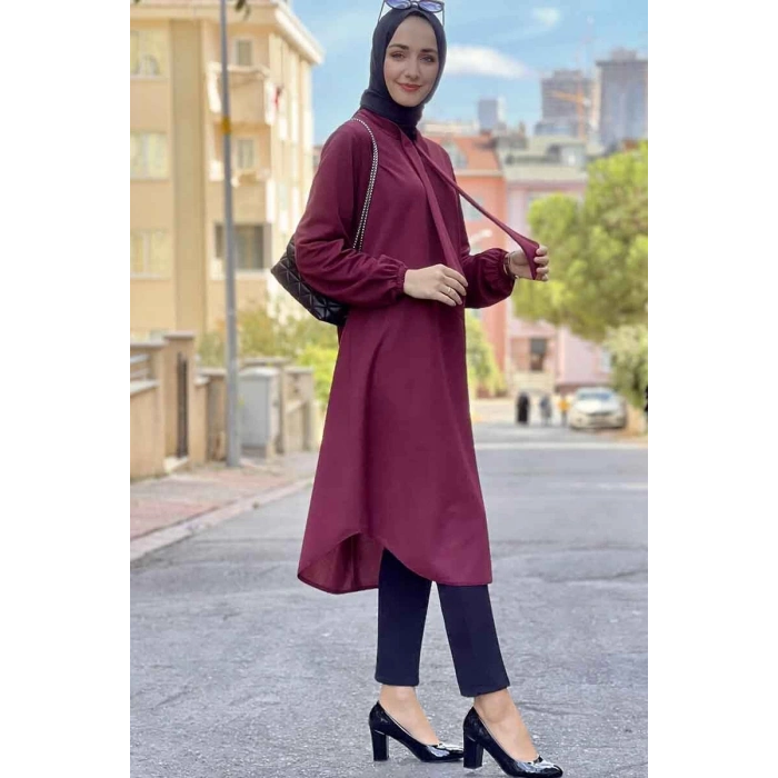 Moda Çizgi Desenli Tunik