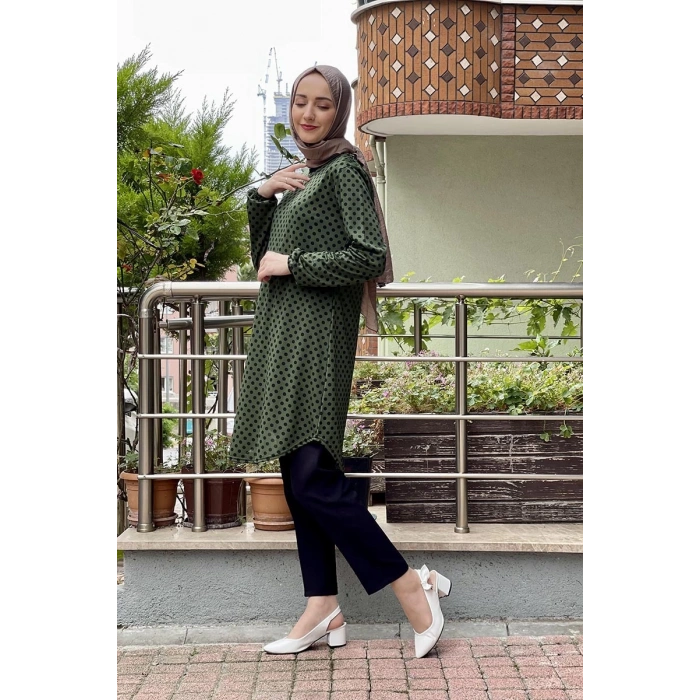 Moda Çizgi Desenli Tunik