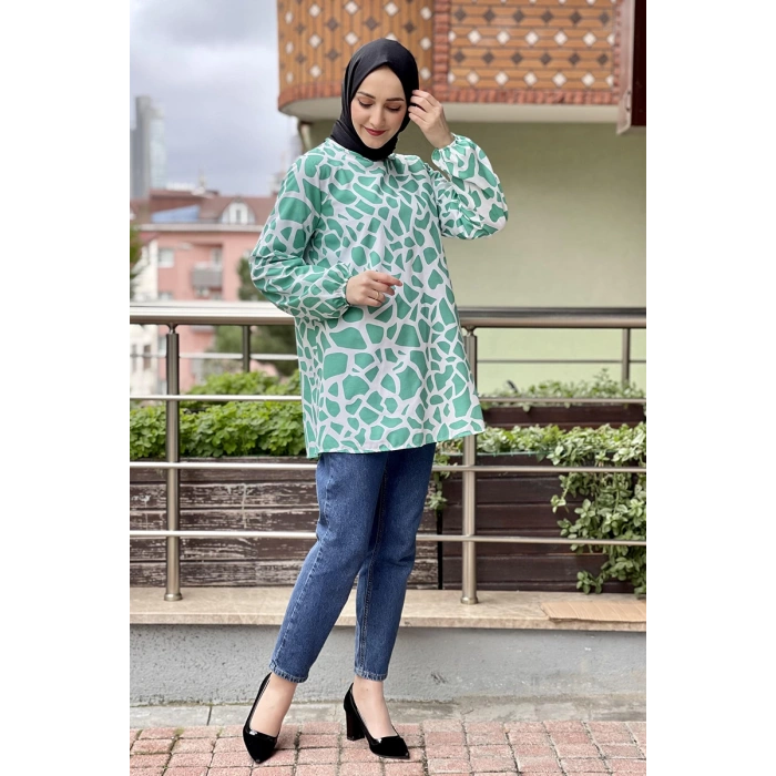 Moda Çizgi Desenli Tunik