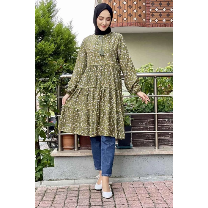 Moda Çizgi Desenli Tunik