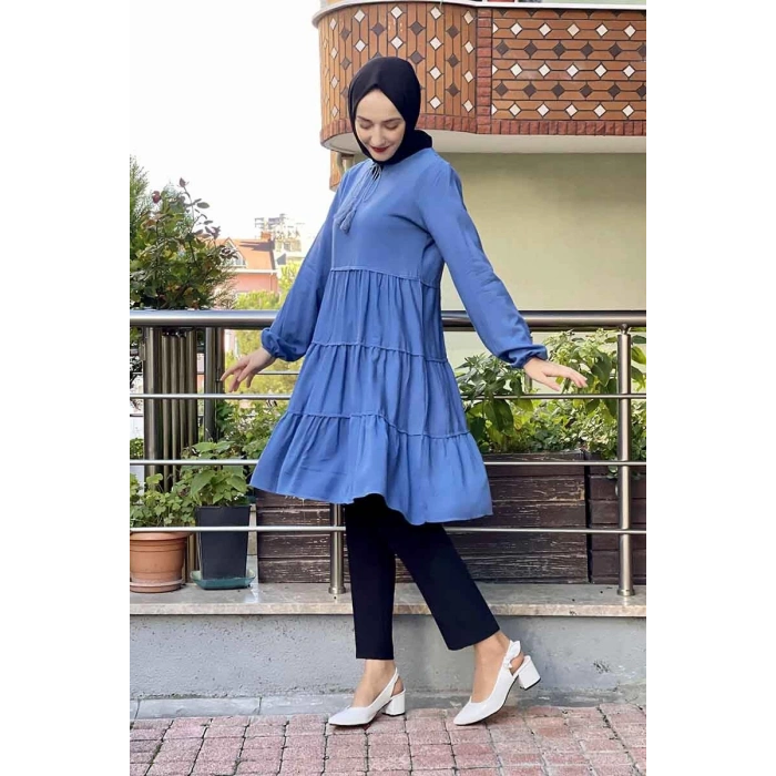 Moda Çizgi Desenli Tunik