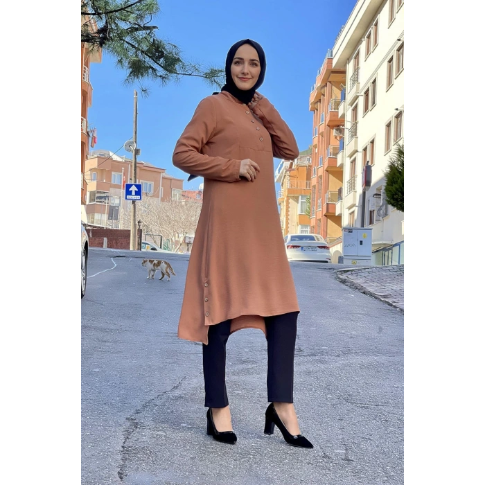 Moda Çizgi Desenli Tunik