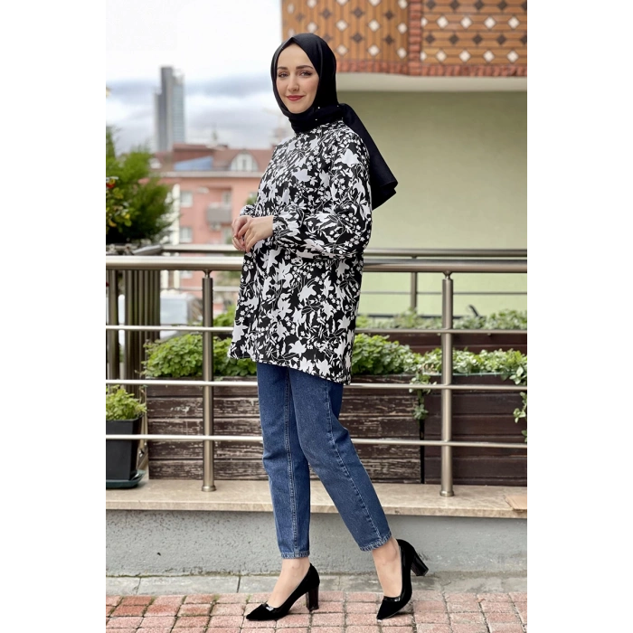 Moda Çizgi Desenli Tunik