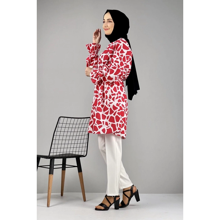 Moda Çizgi Desenli Tunik