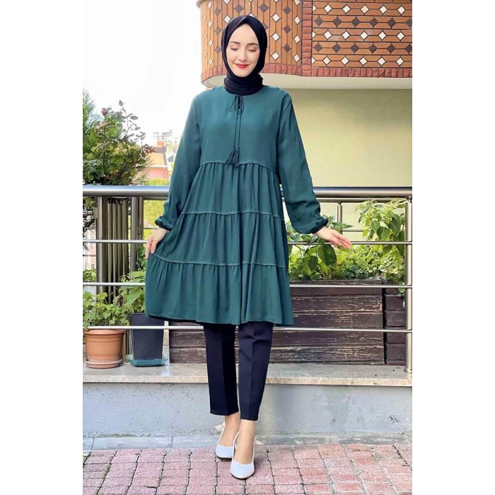 Moda Çizgi Desenli Tunik