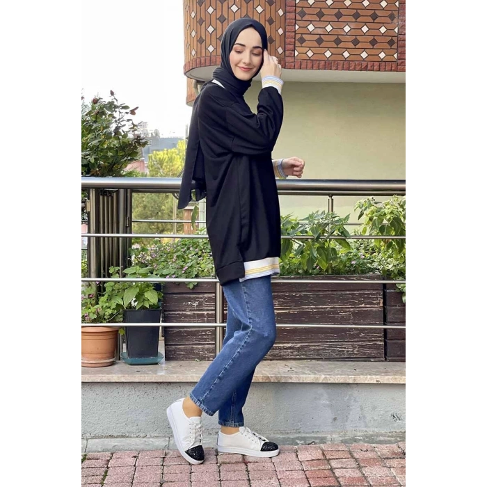 Moda Çizgi Desenli Tunik