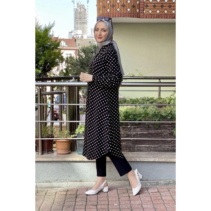 Moda Çizgi Desenli Tunik