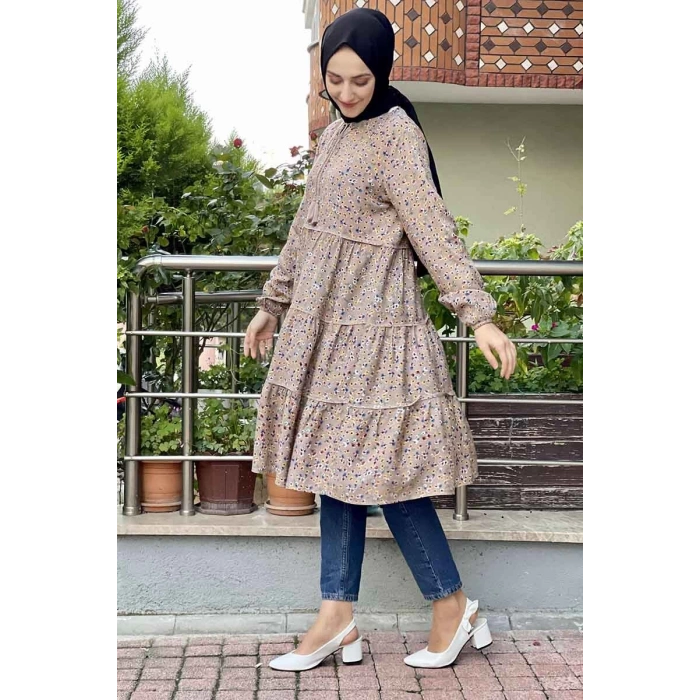 Moda Çizgi Desenli Tunik