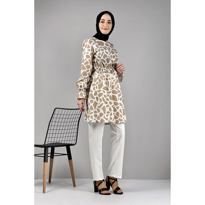 Moda Çizgi Desenli Tunik