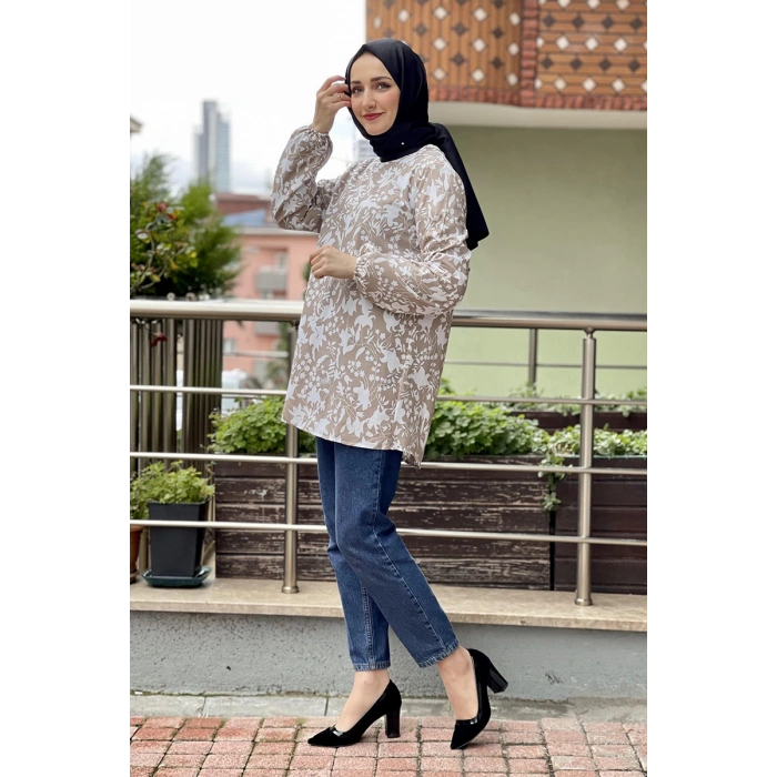 Moda Çizgi Desenli Tunik