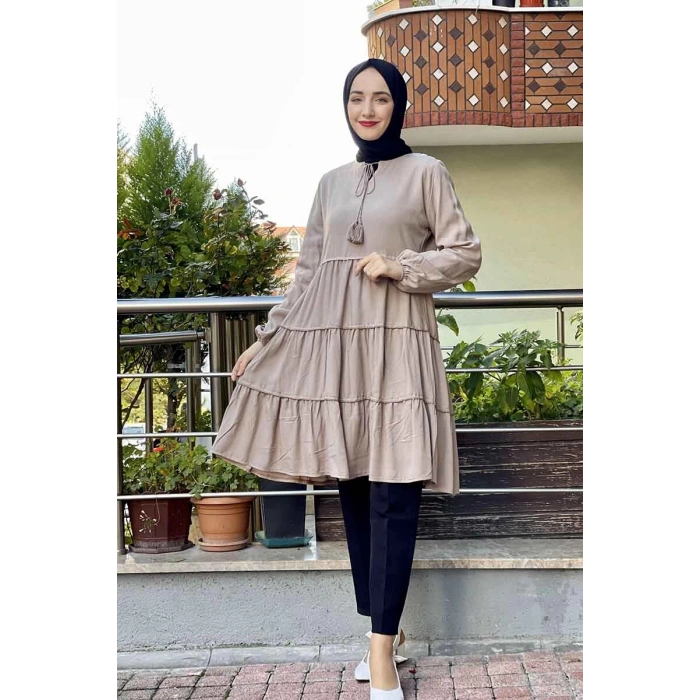 Moda Çizgi Desenli Tunik