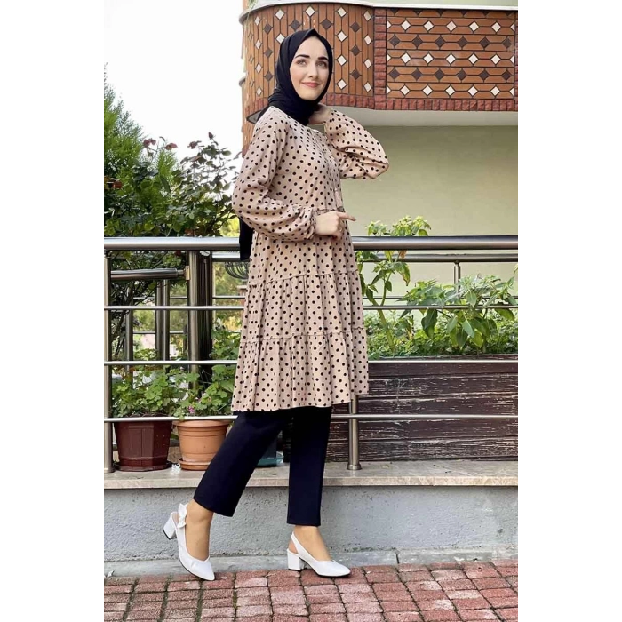 Moda Çizgi Desenli Tunik