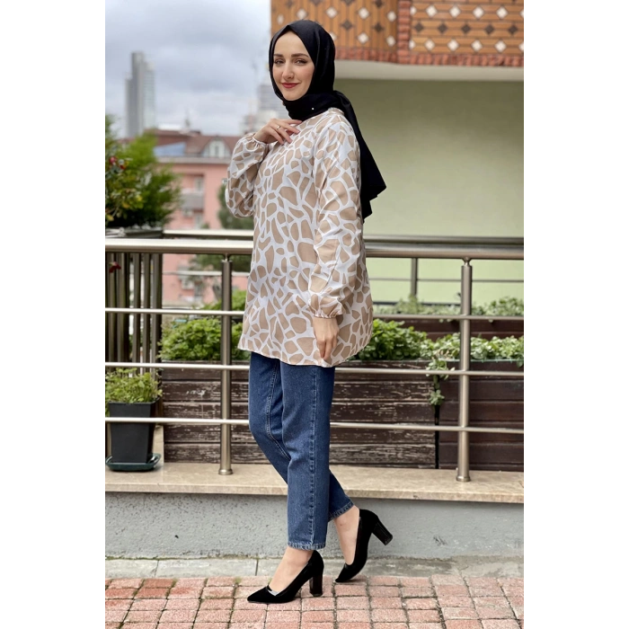 Moda Çizgi Desenli Tunik