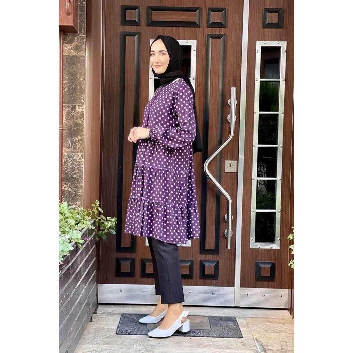 Moda Çizgi Desenli Tunik