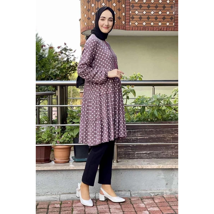 Moda Çizgi Desenli Tunik