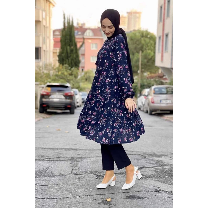 Moda Çizgi Desenli Tunik