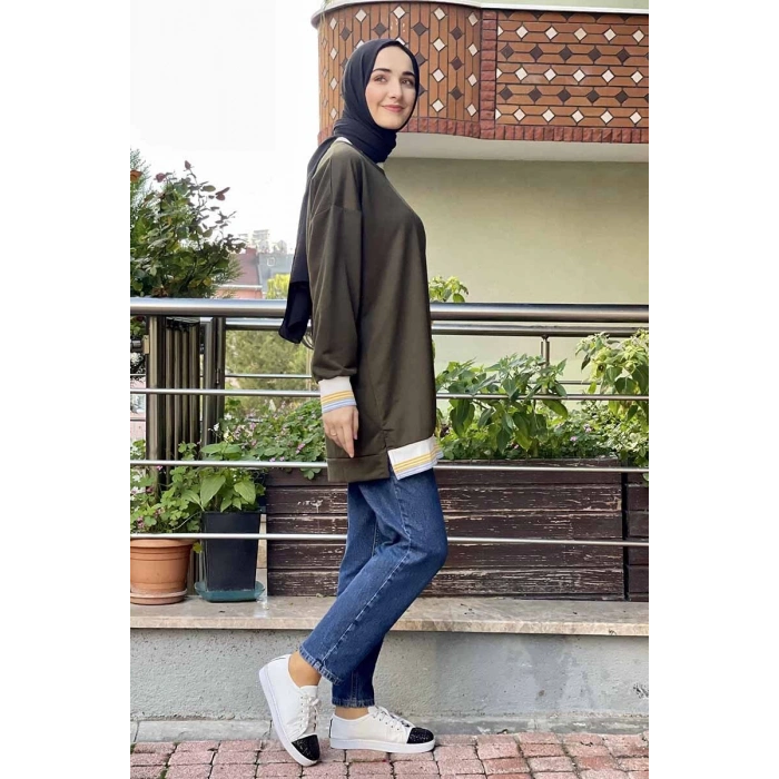 Moda Çizgi Desenli Tunik