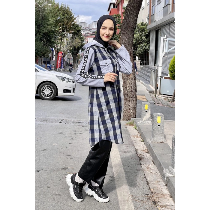 Moda Çizgi Desenli Tunik