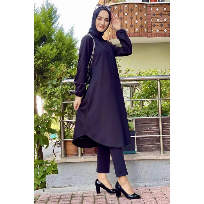 Moda Çizgi Desenli Tunik