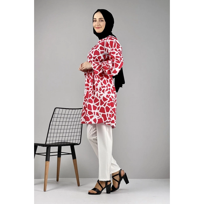 Moda Çizgi Desenli Tunik