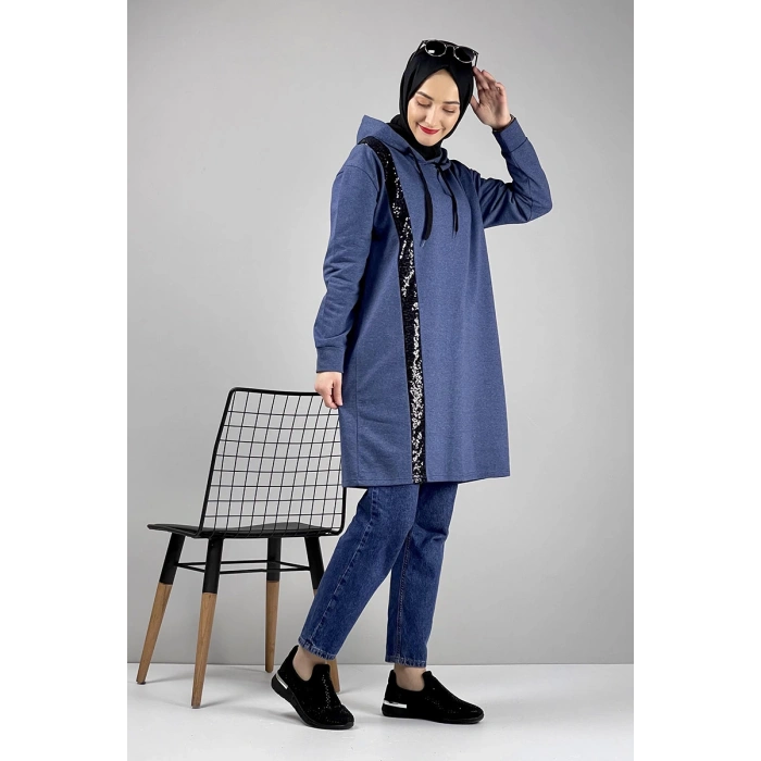 Moda Çizgi Desenli Tunik